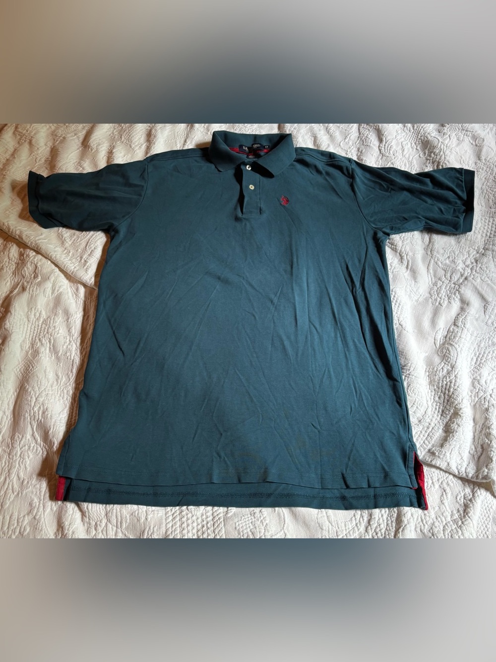 U.S. Polo Assn. Luxury Feel Interlock Dark Teal Polo Shirt NWOT Size LARGE TALL